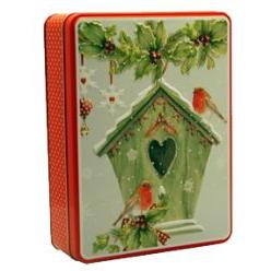 Grandma Wilds Red Embossed Bird House Tin