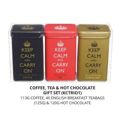IB - KCTR01 - Keep Calm And Carry On Red, Black & Gold Tin Set