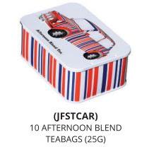 IB - 20ABTCAR - Classic Mini Car Sliding Lid Tin 10 Afternoon Teabags