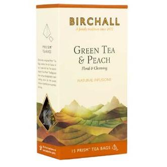 NP Birchall Green Tea & Peach Prism Tea Bags 6 x