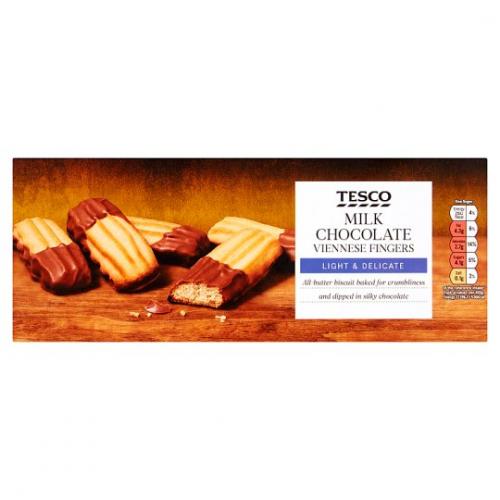 Tesco Milk Chocolate Dipped Viennese Fingers