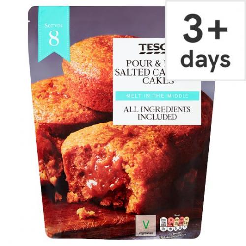 Tesco Pour & Bake Salted Caramel Cakes