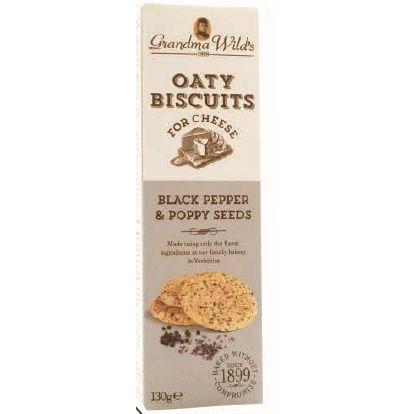 Grandma Wilds Oaty Biscuits for Cheese Black Pepper & Poppy Seeds