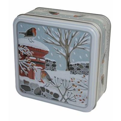 Grandma Wilds Embossed Robins in Winter Tin