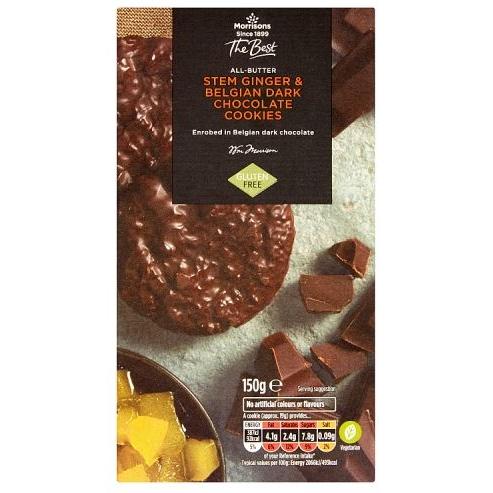 Morrisons Best Free From Dark Choc and Ginger Biscuits