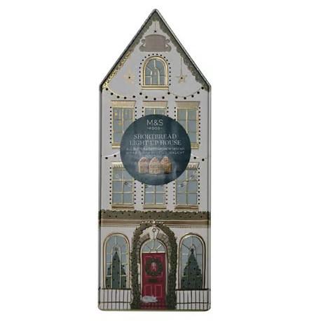 M&S Shortbread Light Up House Tin