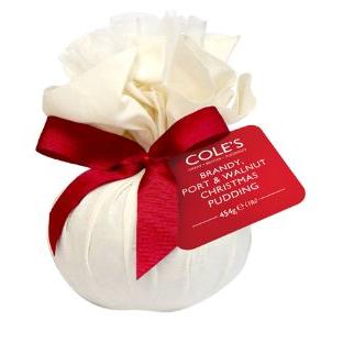 Cole's Coles Brandy, Port and Walnut Round Christmas Pudding
