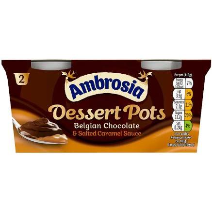 Ambrosia Belgian Chocolate & Salted Caramel Dessert Pots