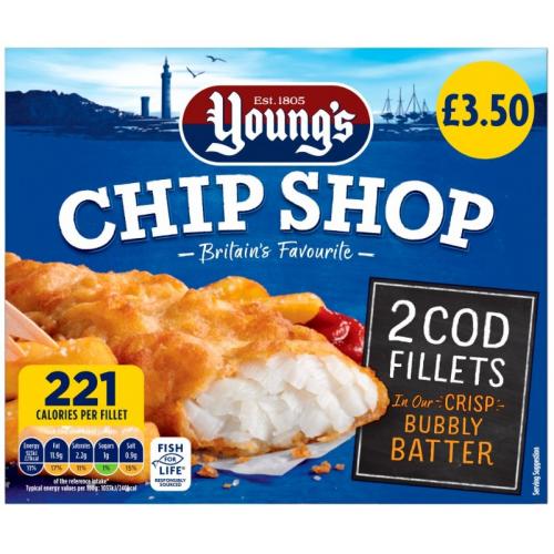 Young's Chip Shop 2 Cod Fillets