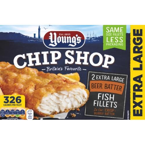 Young's Chip Shop Battered 2pk XL Light  Fish Fillets