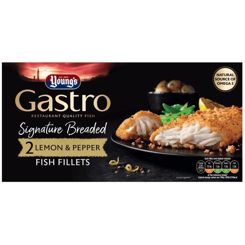 Young's Gastro Signature Breaded 2pk Lemon & Pepper Fish Fillets