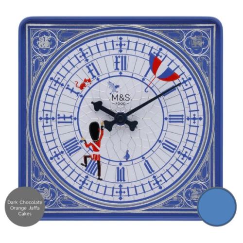 Working Clock Tin With Dark Chocolate Orange Jaffa Cakes