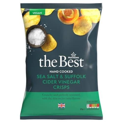 MORRISONS THE BEST SEA SALT & VINEGAR CRISPS 125G