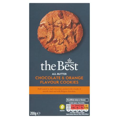 MORRISONS THE BEST CHOCOLATE ORANGE COOKIES 200G