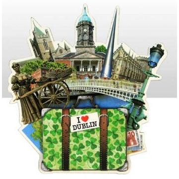 Magnets - Dublin Icons Suitcase Wooden