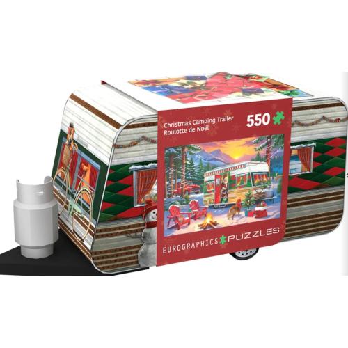 Puzzle - Tin Christmas Camping Trailer