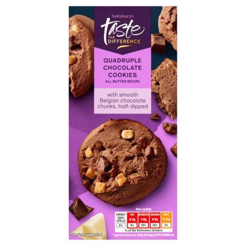 Sainsbury's Taste The Difference Quadruple Choc Cookies