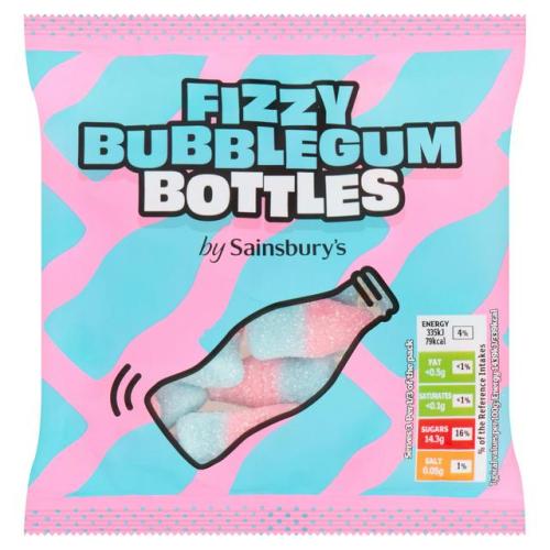 Sainsbury's Fizzy Bubblegum Bottles Gummy Candy