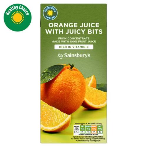 Sainsbury's Orange Juice With Juicy Bits From Concentrate 1l