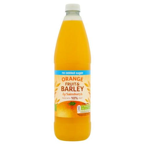 Sainsbury's No Added Sugar Orange Fruit & Barley 1l