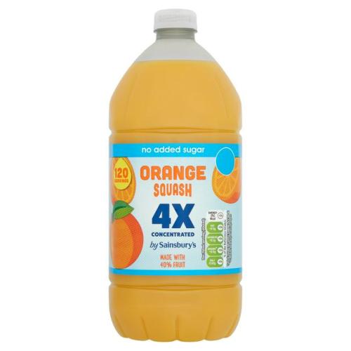 Sainsbury's No Added Sugar Orange Quad Strength Squash 1.5l