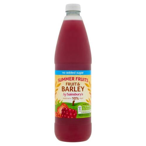 Sainsbury's No Added Sugar Summer Fruits Fruit & Barley 1l