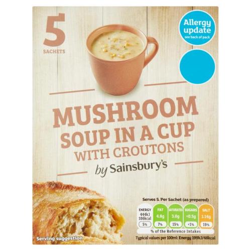 Sainsbury's Mushroom Cup Soup With Croutons
