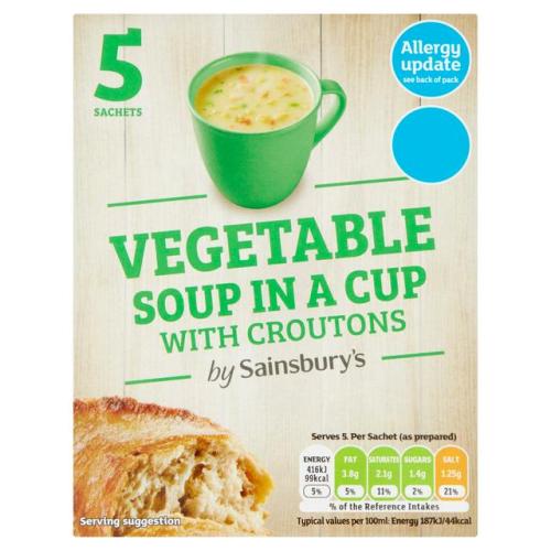 Sainsbury's Vegetable Cup Soup With Croutons
