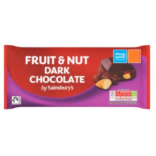 Sainsbury's Fruit & Nut Dark Chocolate