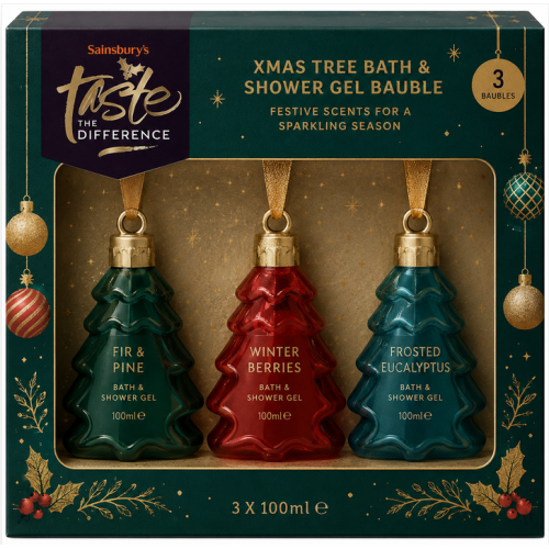 Sainsbury's Xmas Tree Bath & Shower Gel Bauble