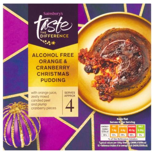 Sainsbury's Taste The Difference Alcohol Free Orange & Cranberry Pudding