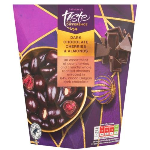 Sainsbury's Taste The Difference Dark Chocolate Almonds & Cherries