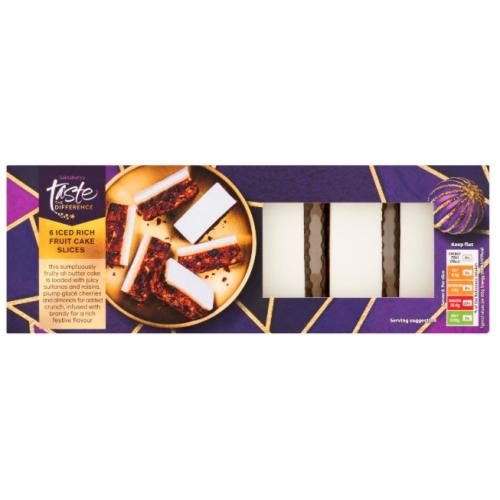 Sainsburys Sainsbury's Taste The Difference Iced Fruit Cake Slices