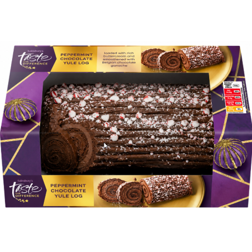 Sainsburys Sainsbury's Taste The Difference Peppermint Chocolate Yule Log