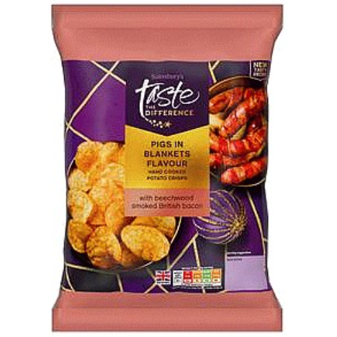 Sainsburys Sainsbury's Taste The Difference Pigs In Blankets Ridge Crisps