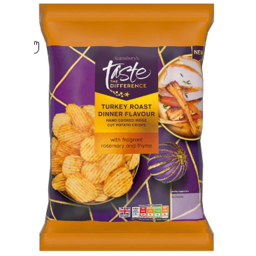 Sainsburys Sainsbury's Taste The Difference Turkey Roast Dinner Crisps