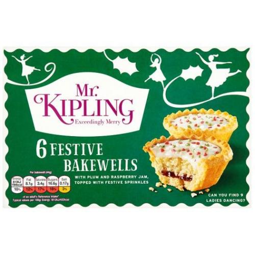 Mr Kipling Cakes Mr. Kipling Festive Bakewells - Xmas