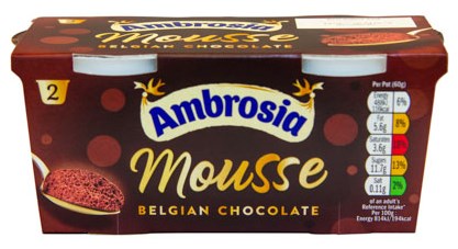 Ambrosia Mousse Belgian Chocolate 8 x 2pk x 60g