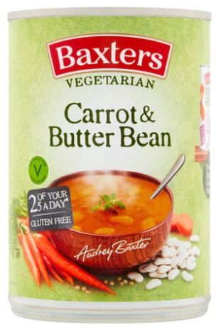 Baxters Soup Veg Carrot & Butterbean 12 x 400g