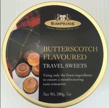 Simpkins Butterscotch Flavoured Travel Sweets