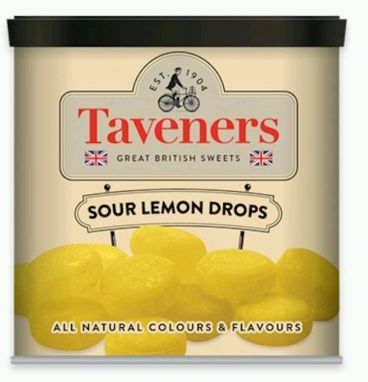 Taveners Tin Sour Lemon Drops 12 x 200g