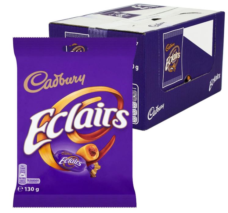 Cadbury Chocolate Eclairs Bags 12 x 130g