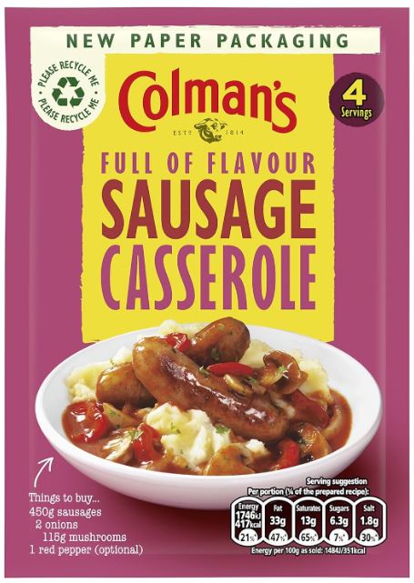 Colmans Sachets Sausage Casserole 16 x 39g