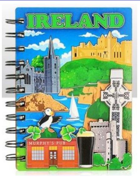 Hard Cover Notebooks - Ireland Skyline Wooden 1pc