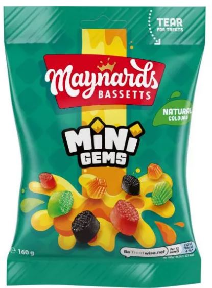 Maynards Mini Gems 12 x 150g