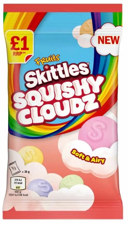 Skittles Squishy Cloudz Fruit Treat Bag 14 x 70g PM