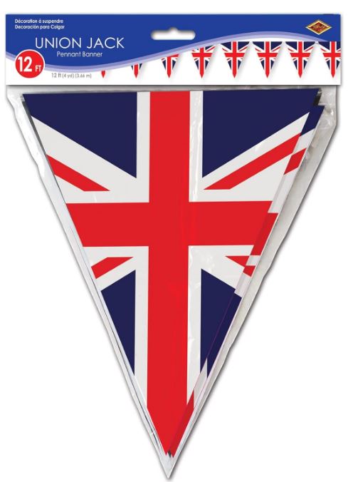 Flag Bunting - Union Jack PVC - 12 x 10 Flags/12FT