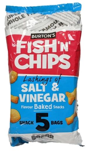 Burtons Fish n Chips Salt & Vinegar 18 x 5 x 25g